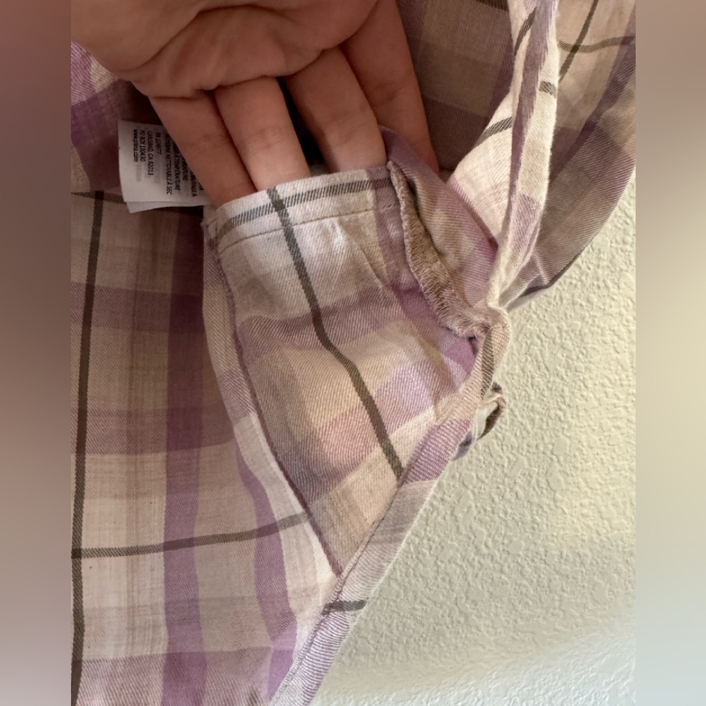 NWT Alfie Flannel Soft Musk Lavender Plaid Long Sleeve Button up size Small - Picture 3 of 3